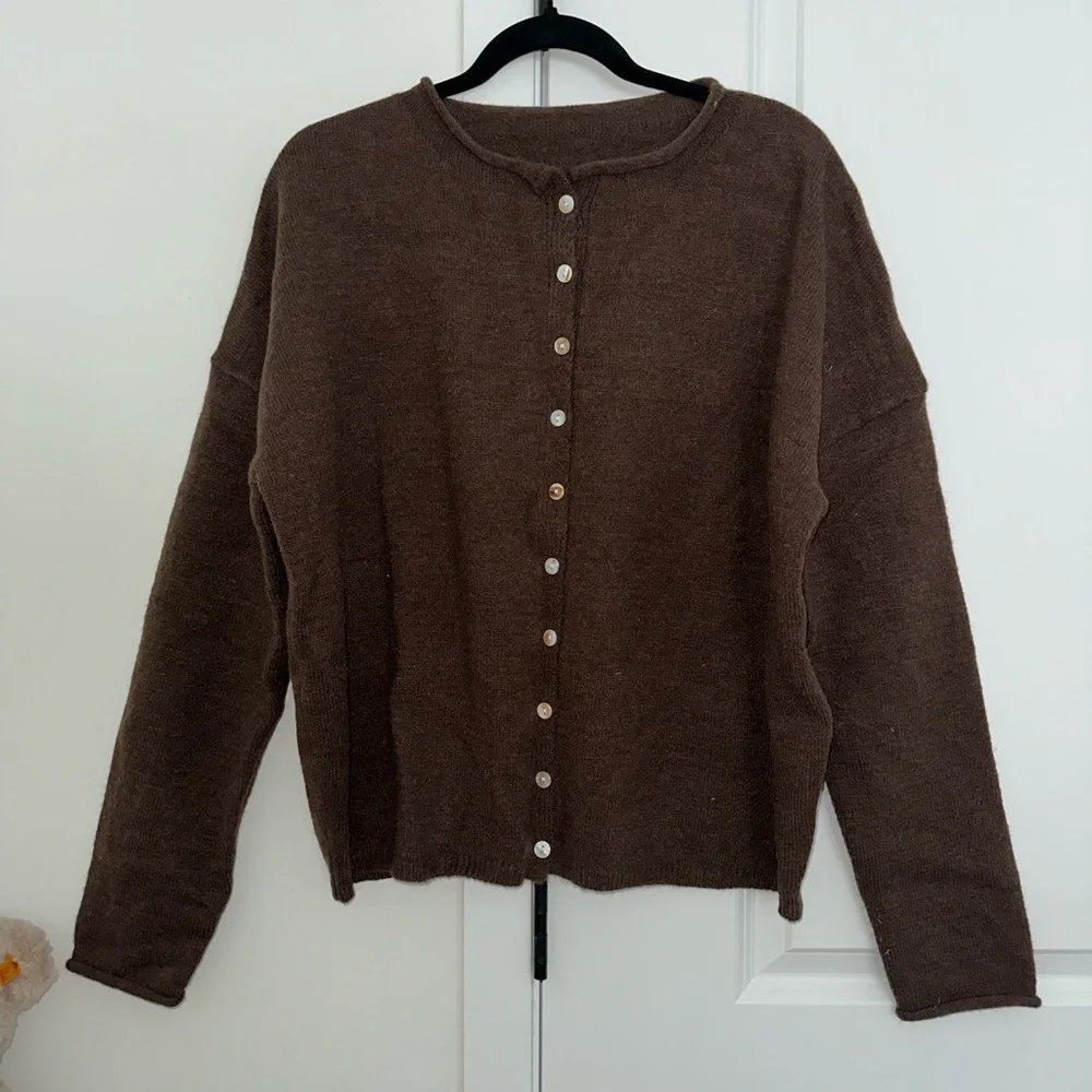 🤎 Chocolate Brown Button-Up Cardigan – NWOT 🤎 - Picture 1 of 3